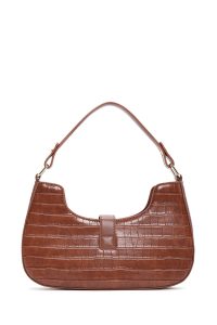 کیف زنانه قهوه‌ای بلند کروکو دری مد