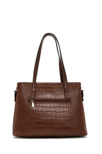 کیف زنانه قهوه‌ای بلند کروکو دری مد