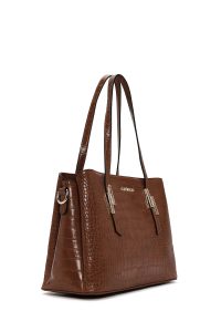 کیف زنانه قهوه‌ای بلند کروکو دری مد