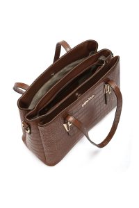 کیف زنانه قهوه‌ای بلند کروکو دری مد