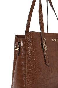 کیف زنانه قهوه‌ای بلند کروکو دری مد