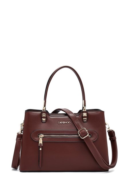 کیف زنانه قهوه‌ای بلند کلاسیک دری مد