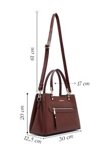 کیف زنانه قهوه‌ای بلند کلاسیک دری مد