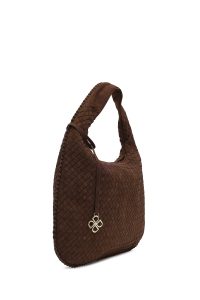 کیف زنانه قهوه‌ای بنددار سوئیت دری مد