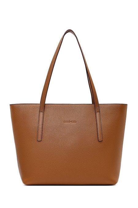 کیف زنانه قهوه‌ای چرمی دری مد