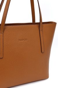 کیف زنانه قهوه‌ای چرمی دری مد