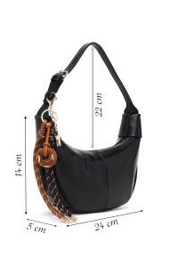 کیف زنانه مشکی با اکسسوری دری مد