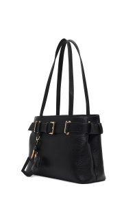 کیف زنانه مشکی بلند با اکسسوری دری مد