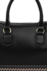 کیف زنانه مشکی بلند با جزئیات بافت دری مد