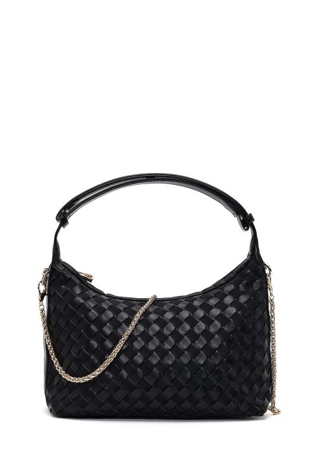 کیف زنانه مشکی بلند بافت مینی دری مد