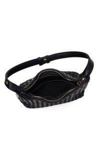 کیف زنانه مشکی بلند بافت مینی دری مد