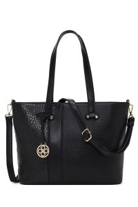 کیف زنانه مشکی بلند بنددار دری مد