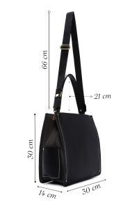 کیف زنانه مشکی بلند بنددار دری مد