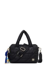 کیف زنانه مشکی بلند بنددار پارچه‌ای دری مد