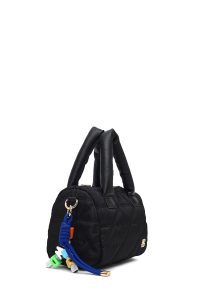 کیف زنانه مشکی بلند بنددار پارچه‌ای دری مد