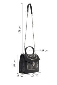 کیف زنانه مشکی بلند دری مد
