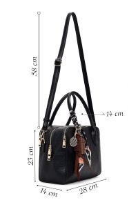 کیف زنانه مشکی بلند سنگی کلاسیک دری مد