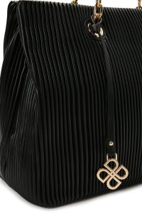 کیف زنانه مشکی بلند طرح‌دار بند زنجیری دری مد