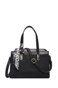 کیف زنانه مشکی بلند طرح‌دار دری مد