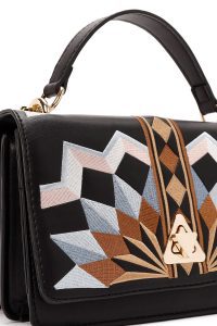 کیف زنانه مشکی بلند طرح‌دار دری مد