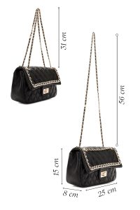 کیف زنانه مشکی بلند لحافی دری مد