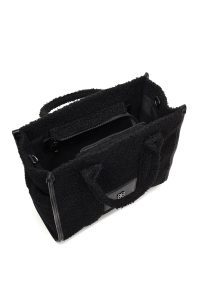 کیف زنانه مشکی بلند پشمی دری مد