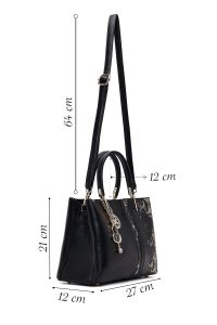 کیف زنانه مشکی بلند چاپی دری مد