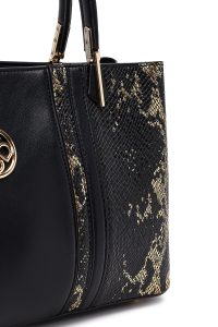 کیف زنانه مشکی بلند چاپی دری مد