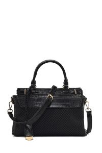 کیف زنانه مشکی بلند چاپی دری مد