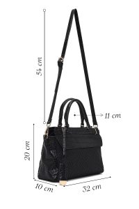 کیف زنانه مشکی بلند چاپی دری مد