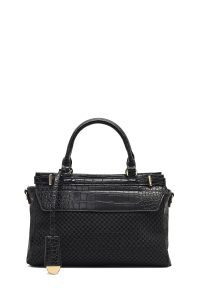 کیف زنانه مشکی بلند چاپی دری مد