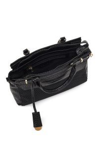 کیف زنانه مشکی بلند چاپی دری مد