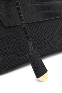 کیف زنانه مشکی بلند چاپی دری مد