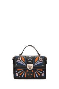 کیف زنانه مشکی بلند چاپی دری مد