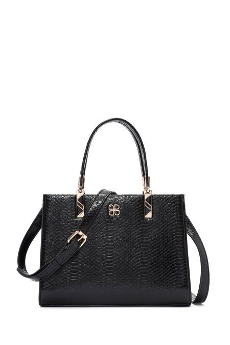 کیف زنانه مشکی بلند چاپی دری مد