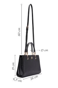 کیف زنانه مشکی بلند چاپی دری مد