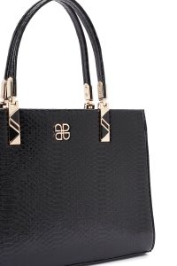 کیف زنانه مشکی بلند چاپی دری مد