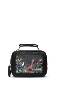 کیف زنانه مشکی بلند چاپی دری مد