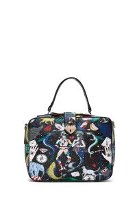 کیف زنانه مشکی بلند چاپی دری مد