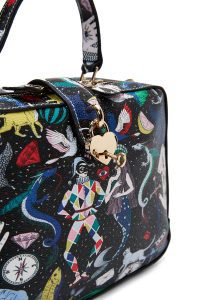 کیف زنانه مشکی بلند چاپی دری مد