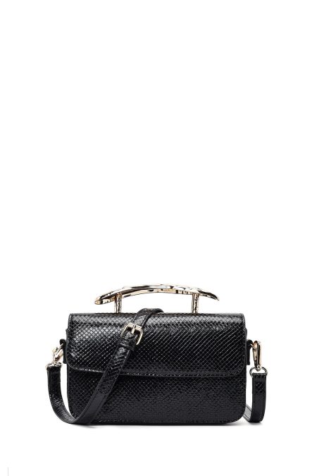 کیف زنانه مشکی بلند چاپی مینی دری مد