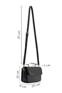 کیف زنانه مشکی بلند چاپی مینی دری مد