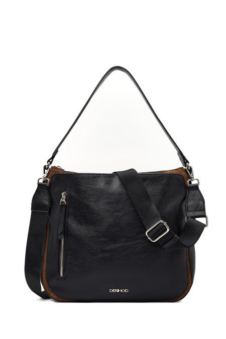 کیف زنانه مشکی بلند چرمی دری مد