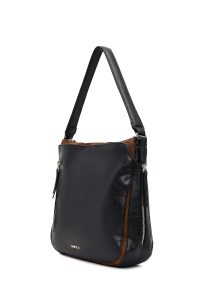 کیف زنانه مشکی بلند چرمی دری مد