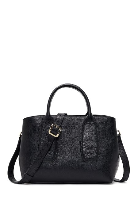 کیف زنانه مشکی بلند چرمی دری مد