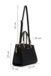 کیف زنانه مشکی بلند کروکو دری مد