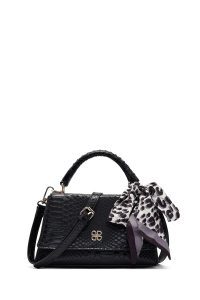 کیف زنانه مشکی بلند کروکو طرح‌دار کلاسیک دری مد