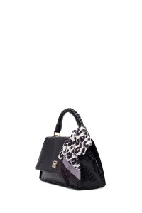 کیف زنانه مشکی بلند کروکو طرح‌دار کلاسیک دری مد