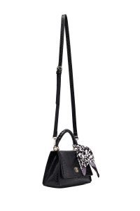 کیف زنانه مشکی بلند کروکو طرح‌دار کلاسیک دری مد