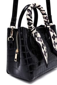 کیف زنانه مشکی بلند کروکو مینی دری مد